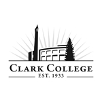 Clark College logo -- black and white version
