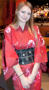 Student in a kimono for International Education week