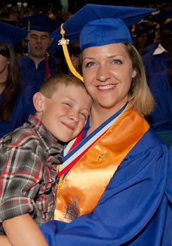 Presidential Scholarship Recipient Tami Eldridge and her son