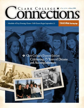 Cover of the fall 2008 issue of Clark College Connections