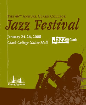 Poster for 2008 Clark College Jazz Festival