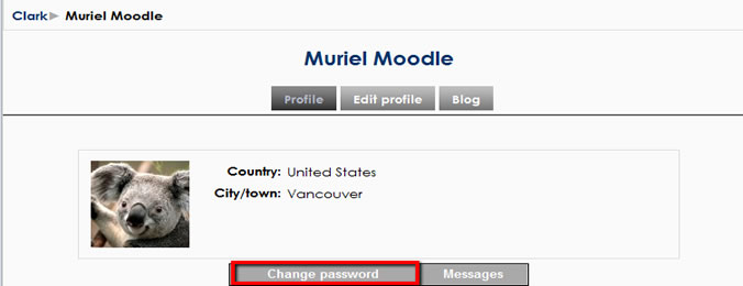 Link to change password