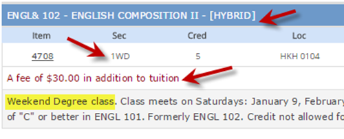 WDP Course Schedule Example