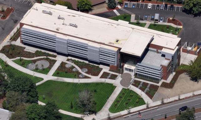 Aerial photo of Clark STEM building