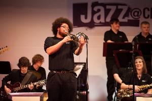 Student performing at Jazz Festival 