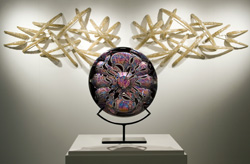 Schwarz glass exhibiit piece–multi-colored plate