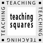 teaching squares graphic: square, with the words teching squares around it