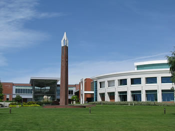 Image of Chime Tower, Library and Gaiser Hall on Clark's main campus