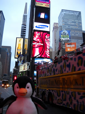 Oswald at Times Square in New York City