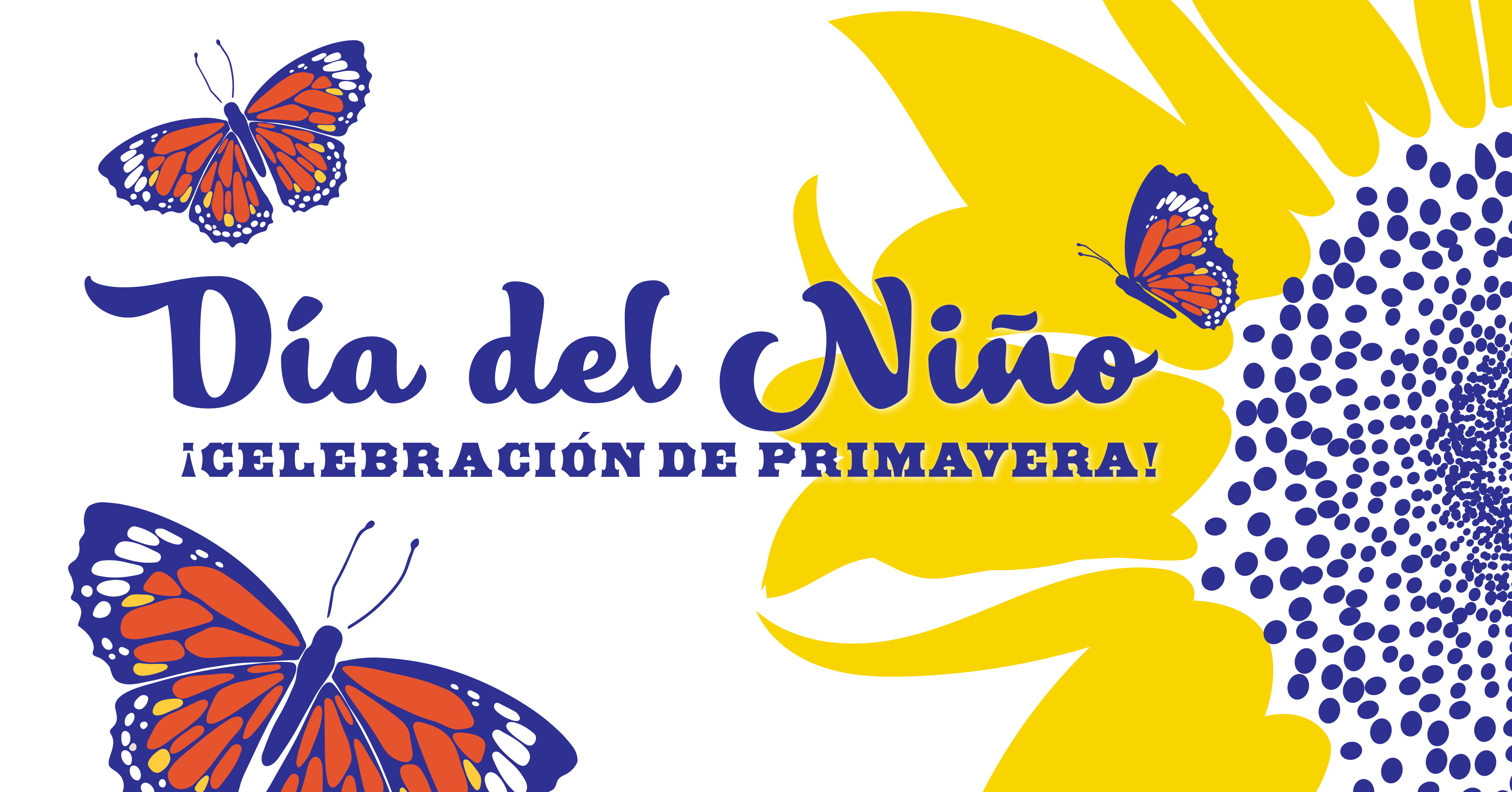 Día del Niño butterflies and sunflower with text