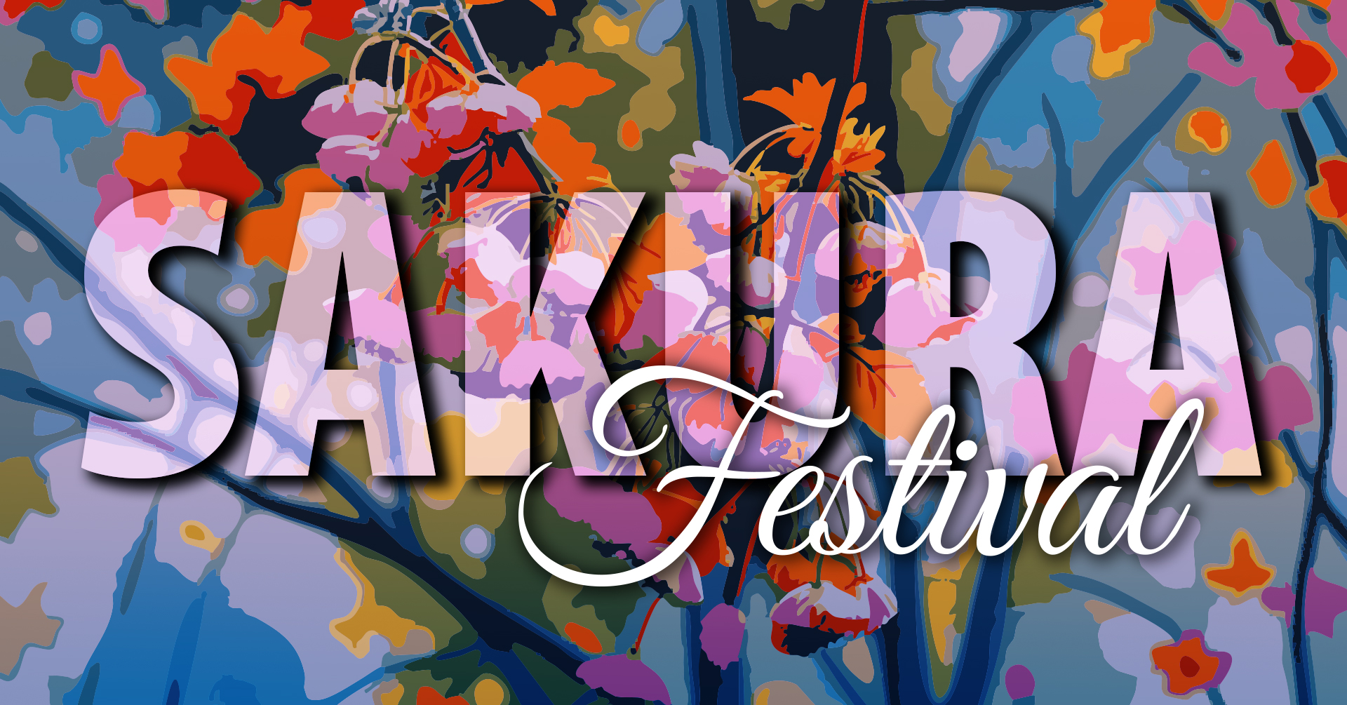 Sakura Festival on bright colors
