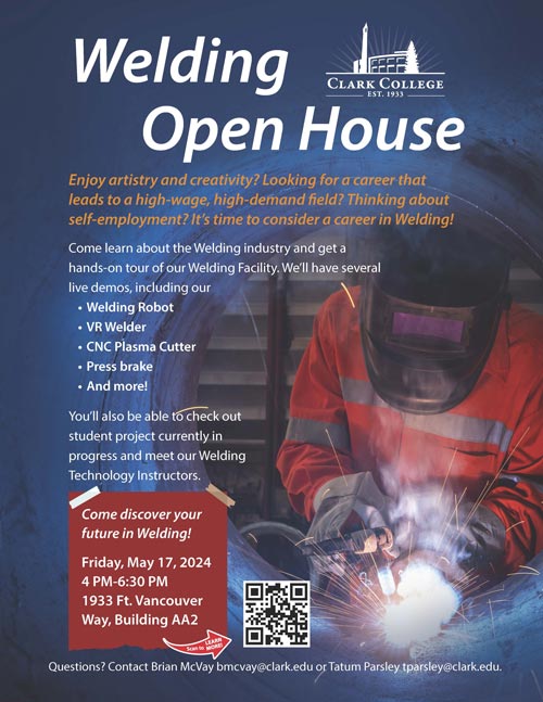 A flyer explaining details about the Welding Technology Open House
