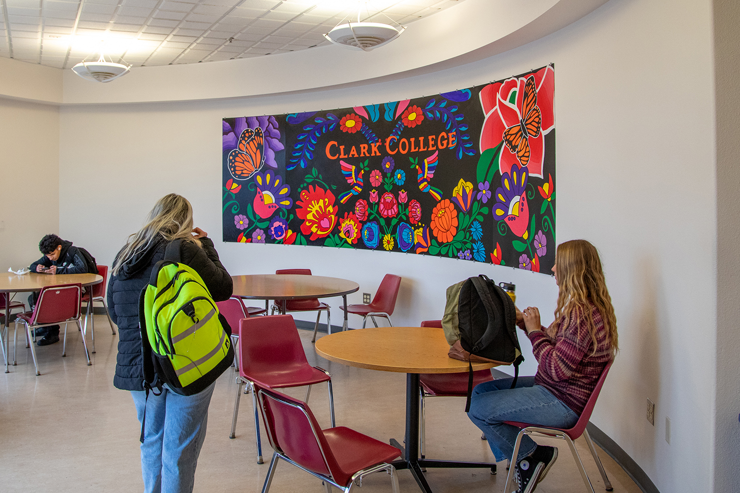 colorful mural in busy place colorful mural in busy place