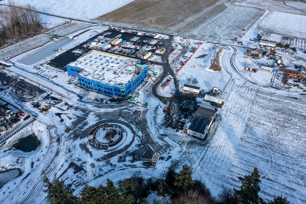 aerial view of building