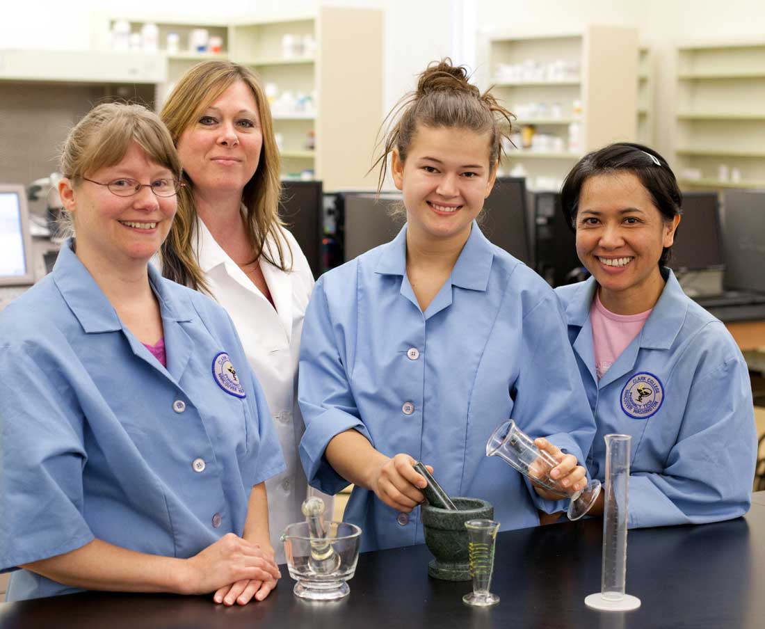 A group of students in a lab