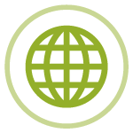 globe icon for public service, society, and education