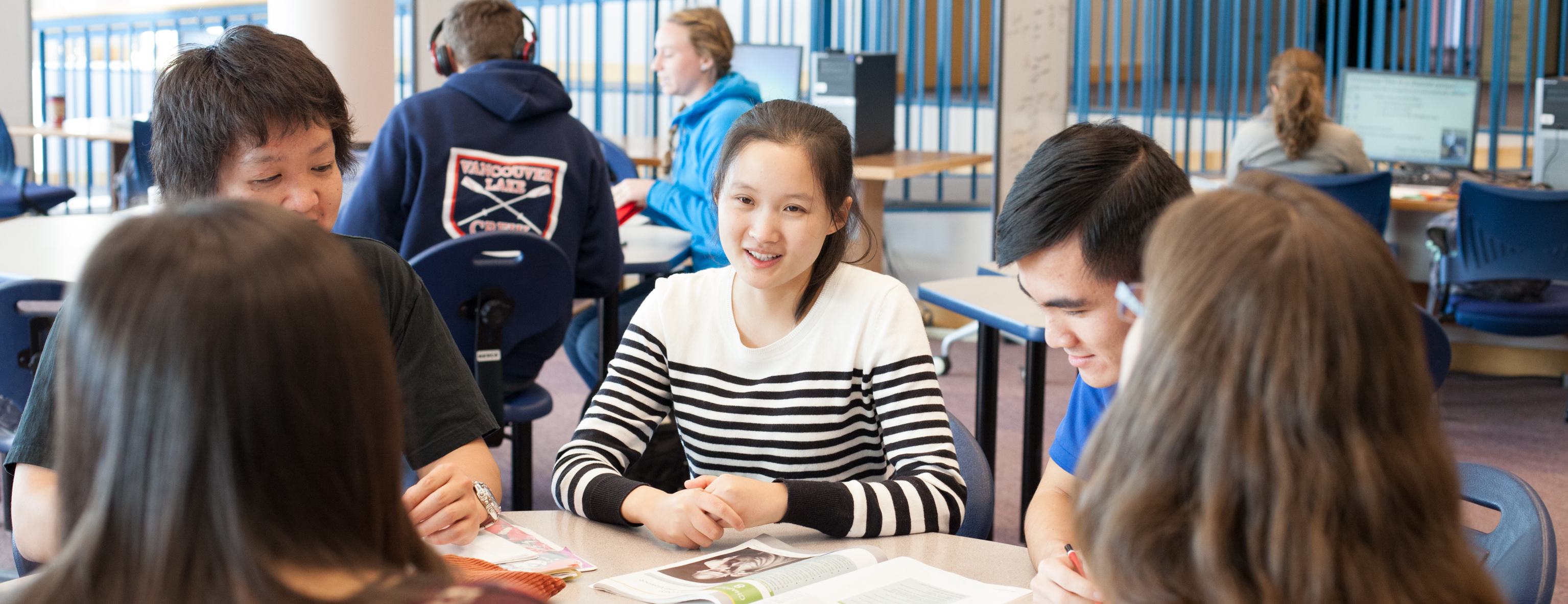 Students in the library.