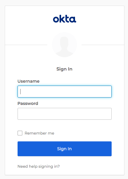 image of OKTA sign-in window