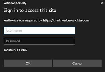 Sign in to access this site" with your username and password