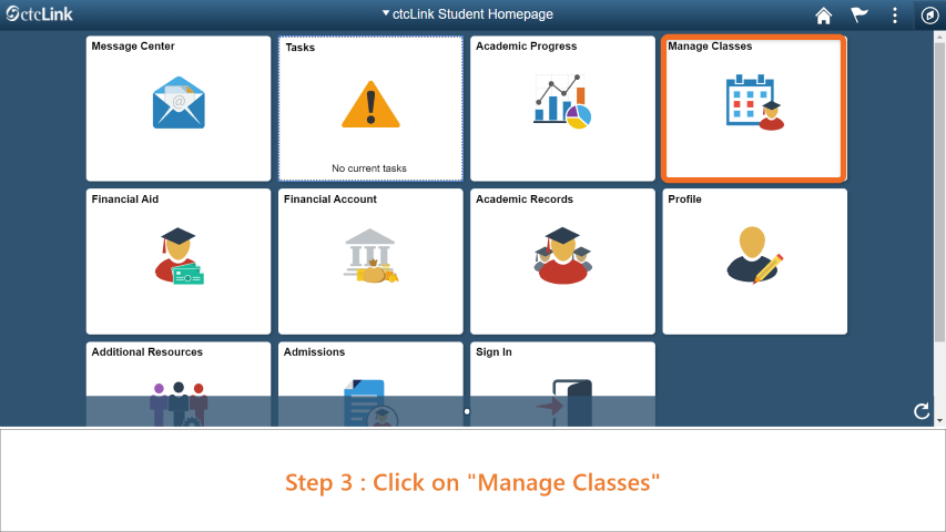 Step 3: Click on 'Manage Classes'.