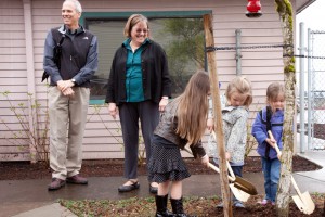 Laurie Cornelius at tree planting