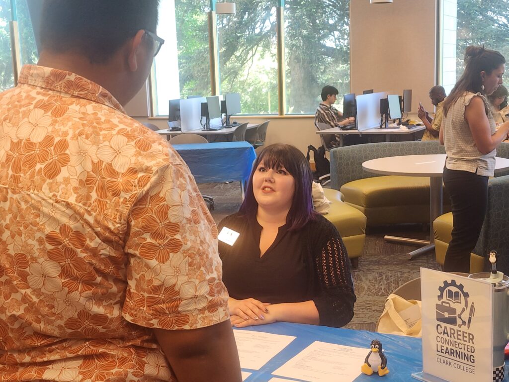 person looking at a person