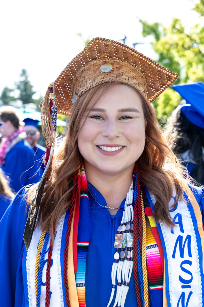 person in cap and gown