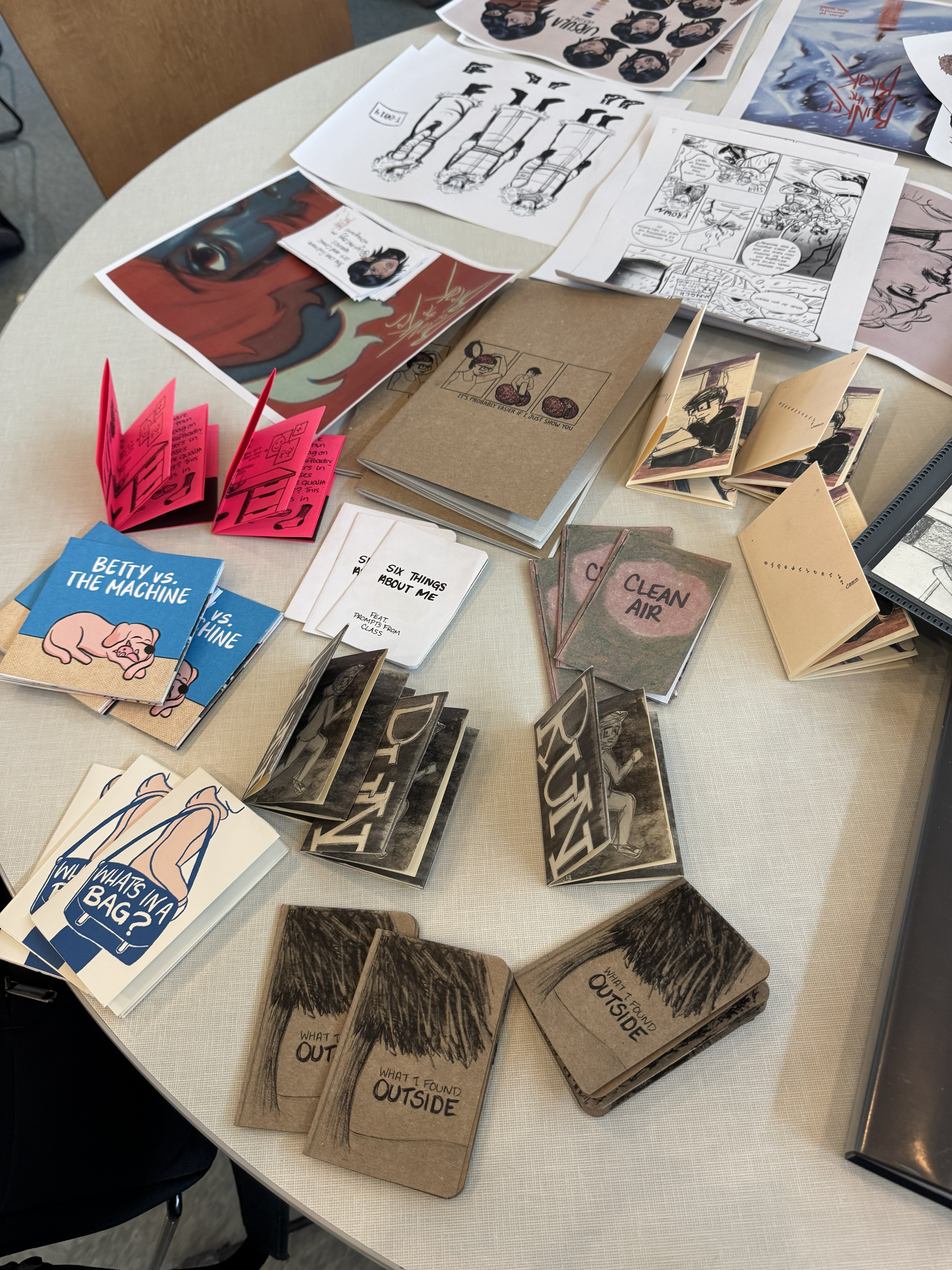 Lindsey Bross's work on a table