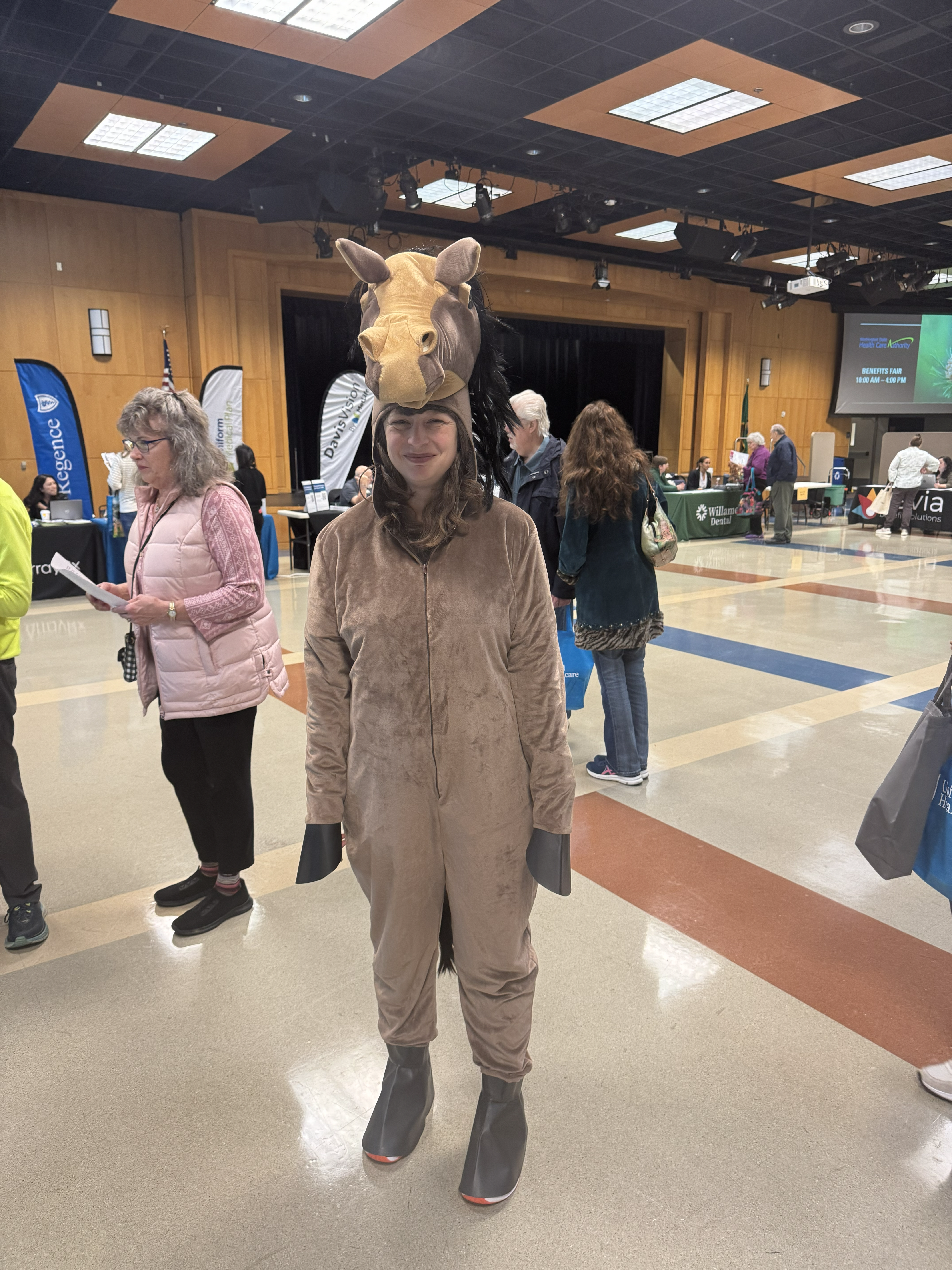 Kate Jacky in a horse costume