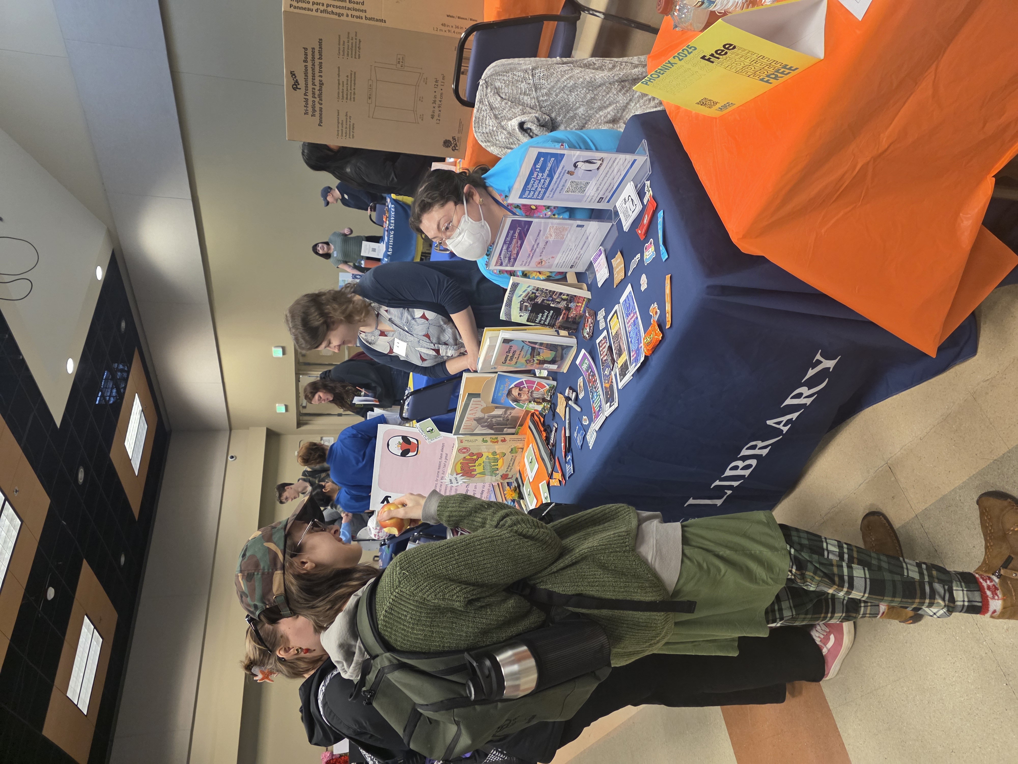 Students speaking at student involvement fair