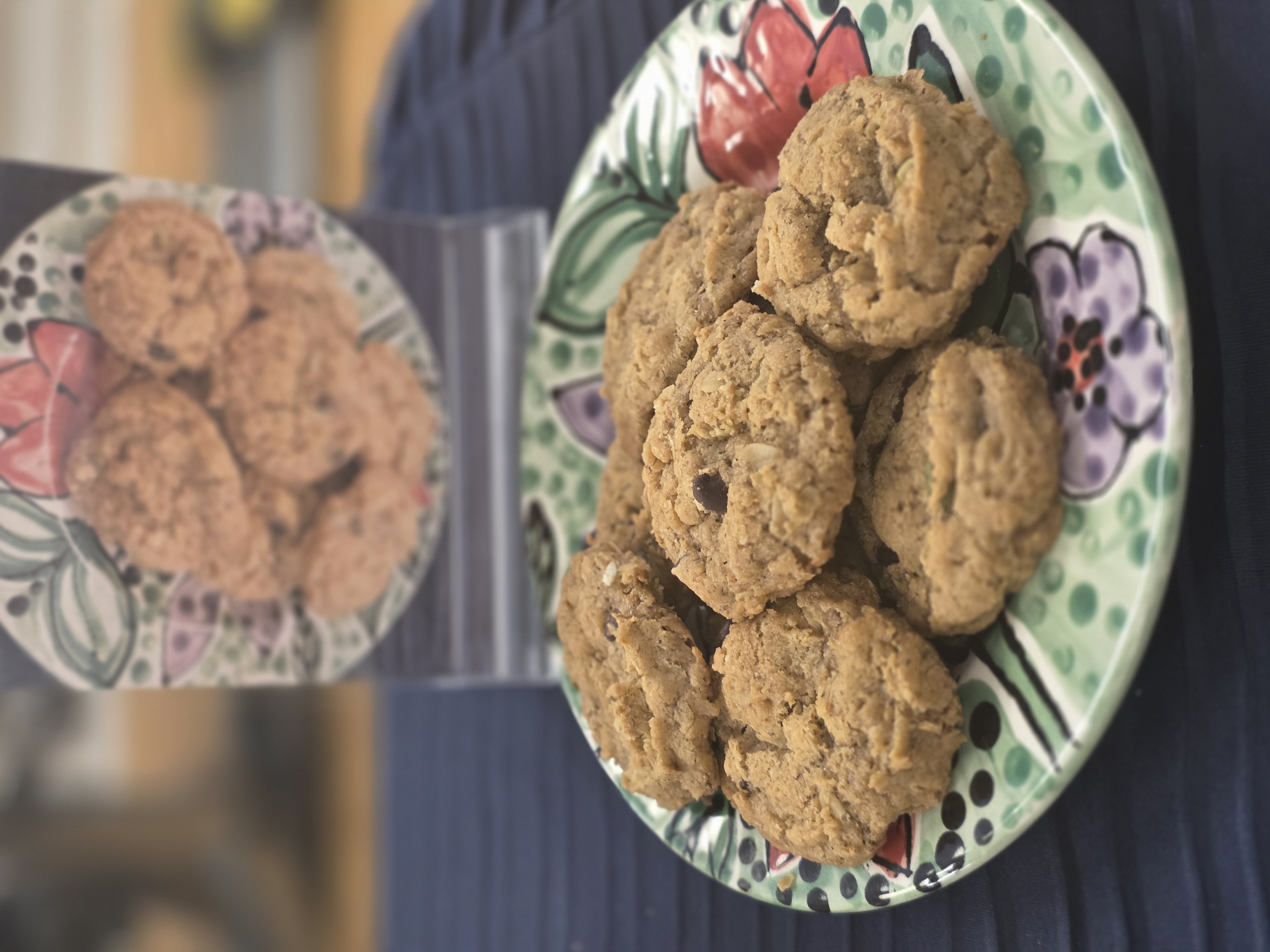 Cookies on a colorful plate