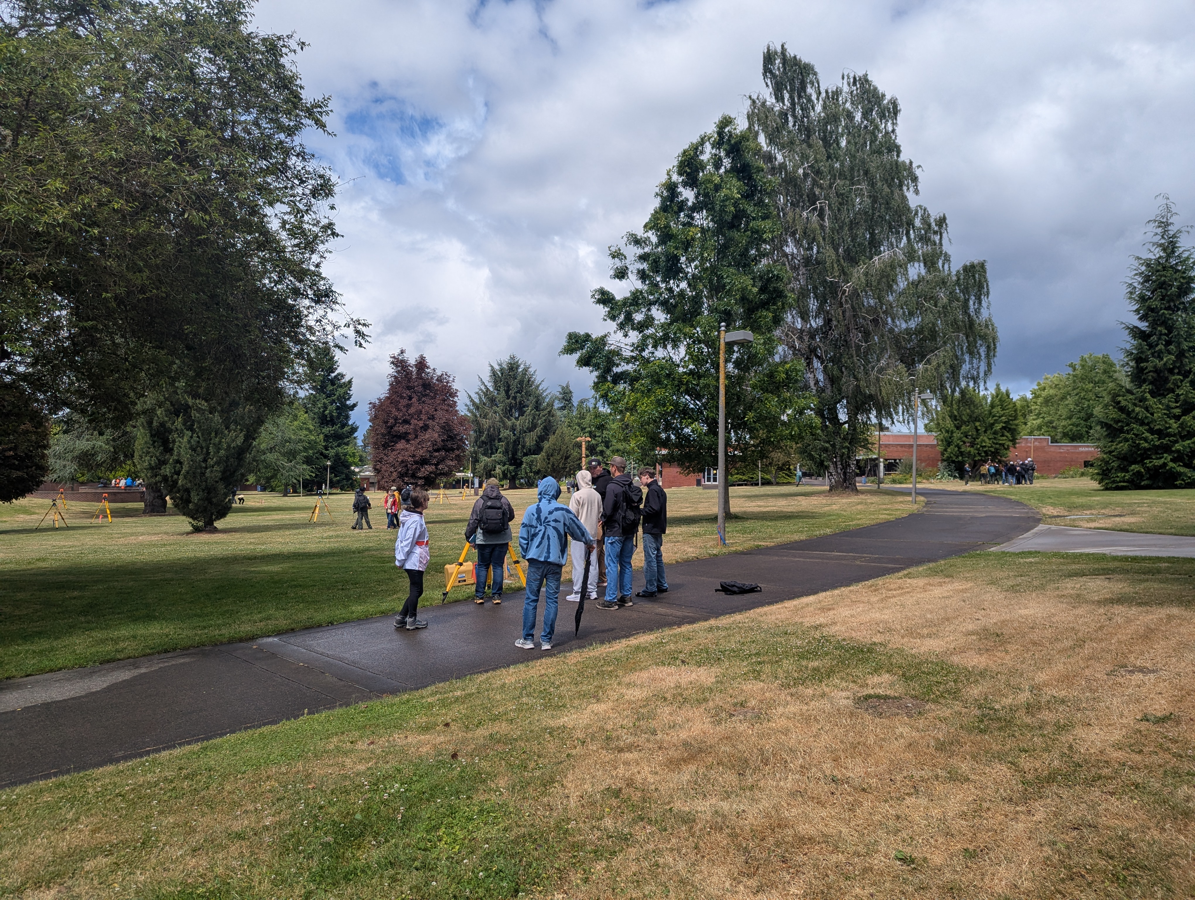 Scouts of America on Clark's campus for a surveying training