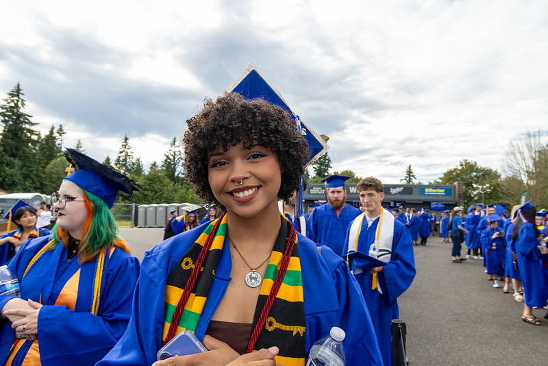 Alex Frederickson in graduation regalia