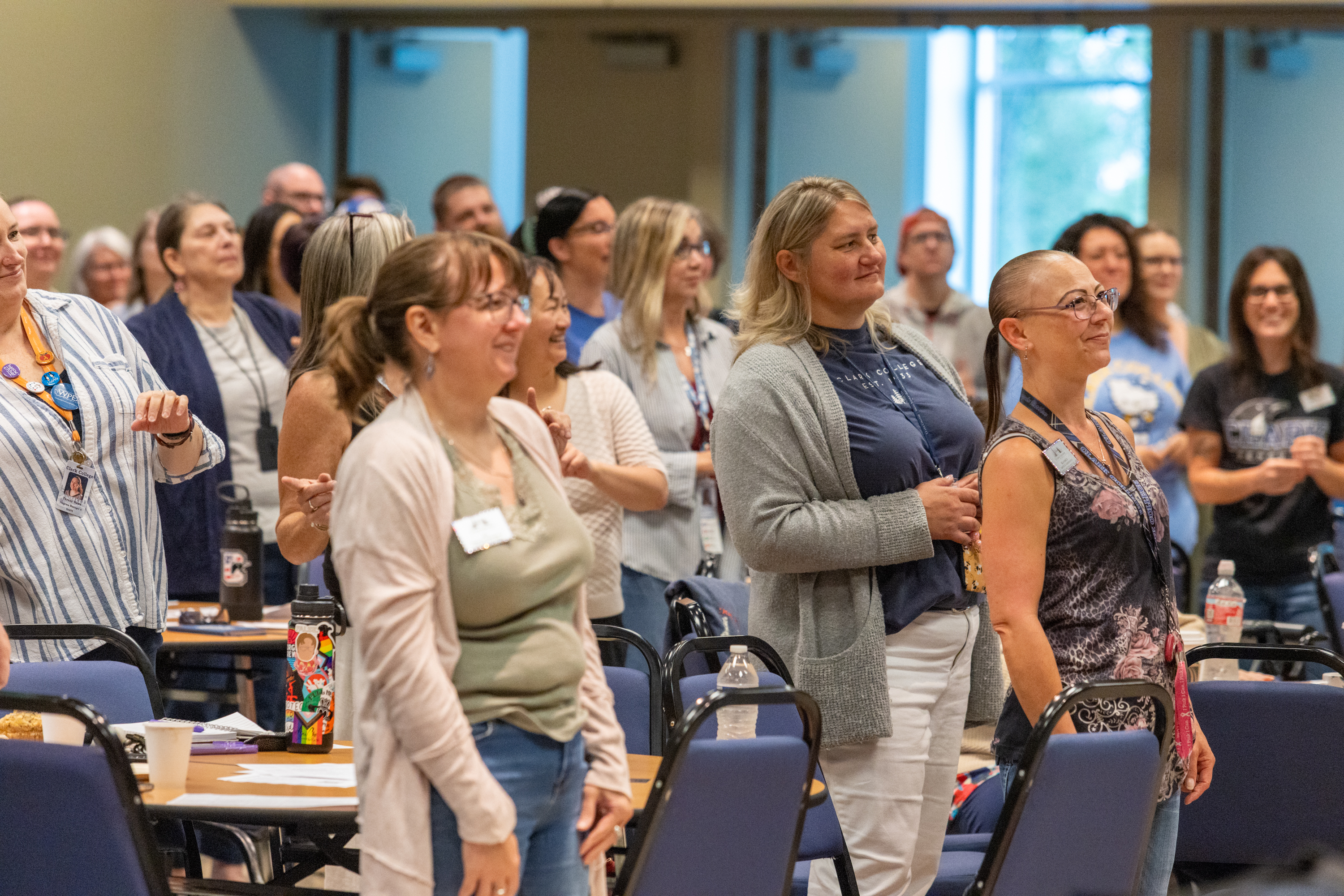 People standing in the audience at Gaiser Hall