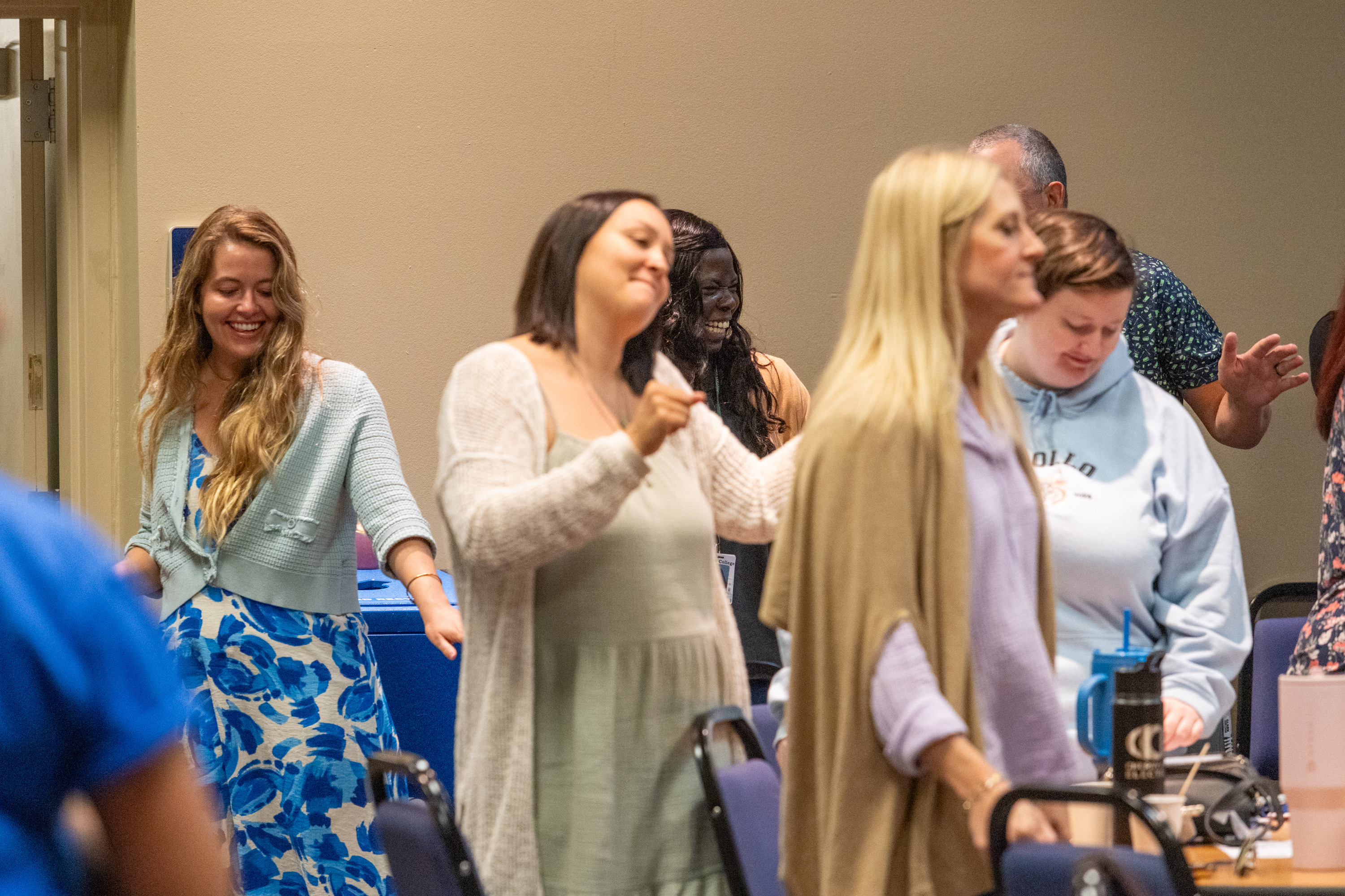 People standing in the audience at Gaiser Hall
