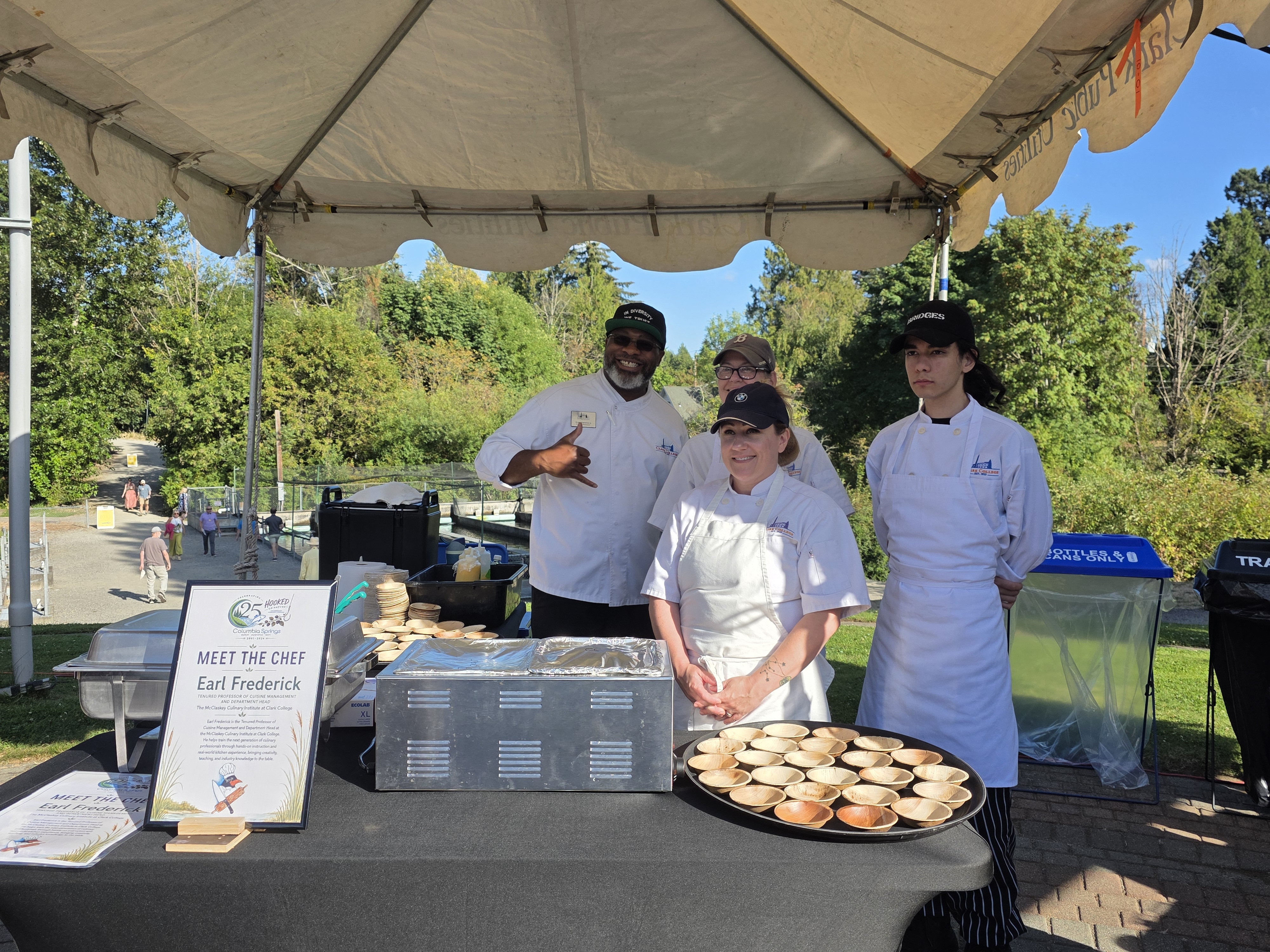Chef Earl and Clark students at the annual Hooked on Nature event