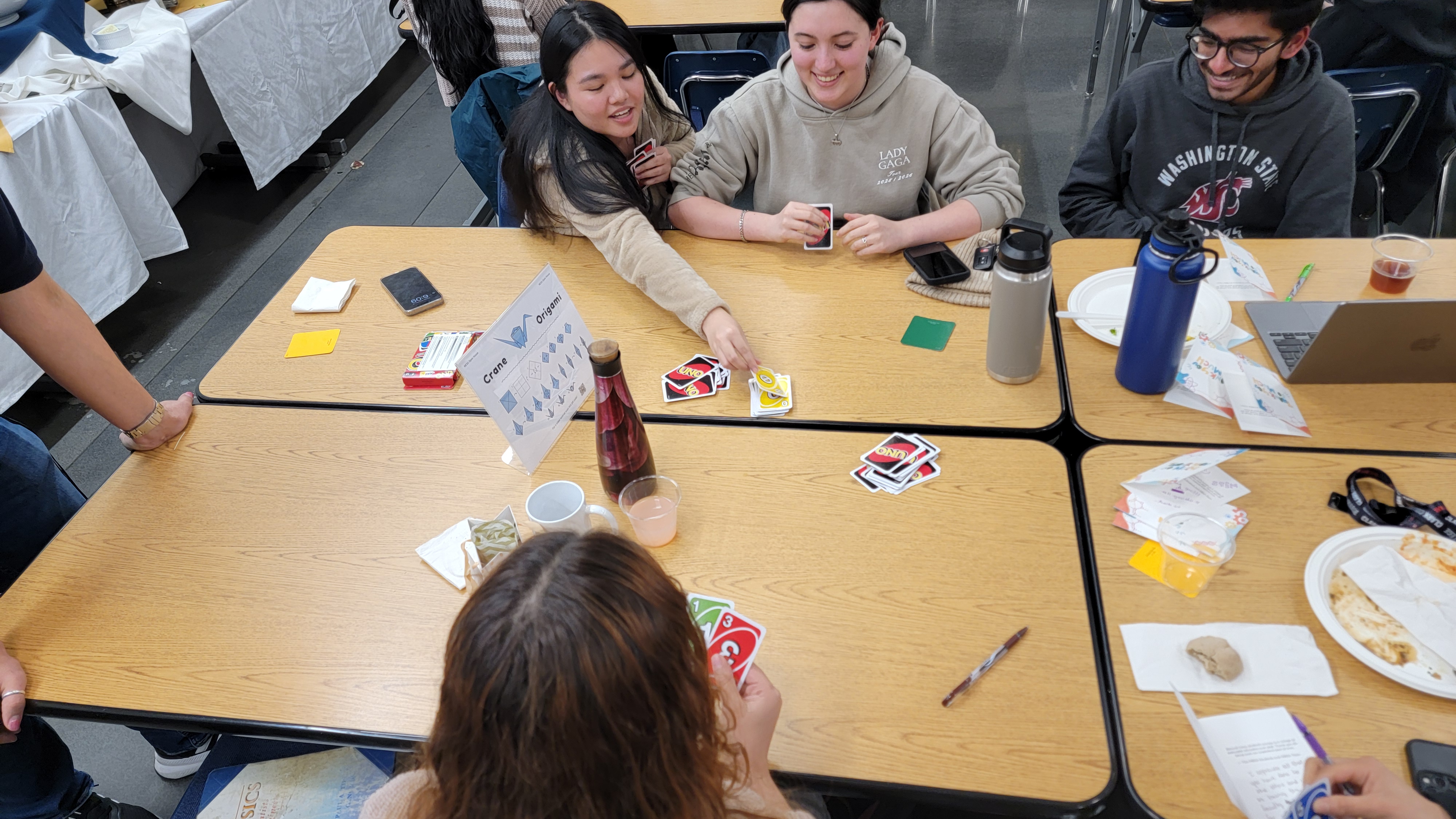 Students playing UNO