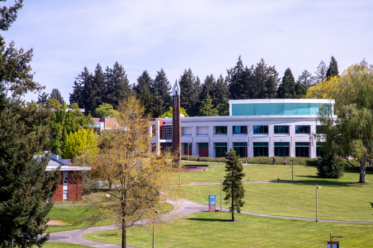 Photo of Clark's campus on a sunny day