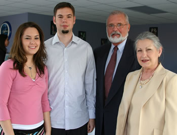 Garry Presthus and his family at Clark's 2005 Commencement ceremony