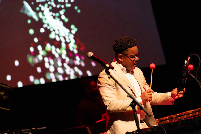 Stefon Harris playing during the performance.