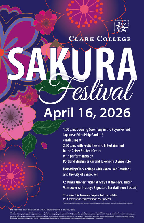 A flyer explaining event details about the Sakura Festival