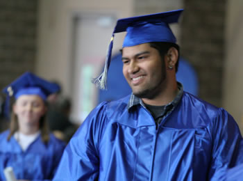 Graduate smiles