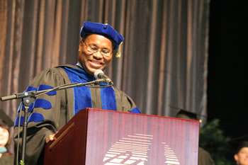 Dr. R. Wayne Branch, Clark College president, addresses the graduating class of 2006