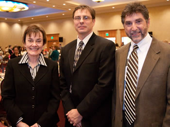 Clark College guests at the celebration included (left to right) Associate Vice President of Human Resources Dr. Darcy Rourk, Director of Advising Andrew Long, and Interim Associate Vice President of Student Affairs Ted Broussard.