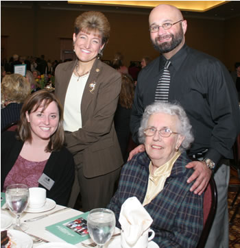 The Clark College Foundation was well represented at the WOA luncheon with Administrative Assistant Rachel Stansbury, President Lisa Gibert, Vice President of Development Ara Serjoie and Doris Groth Troxel, receipient of the 2007 Clark College Outstanding Alumni Award.